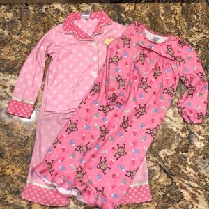 2 girls size 6 PJs nightgown and set